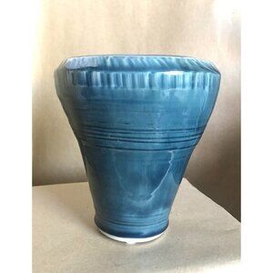 Studio Art Pottery Vase Turquoise Blue 6” Tall